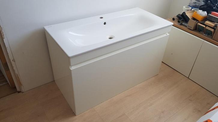Wastafel met ladekast van Geberit, Doe-het-zelf en Verbouw, Sanitair, Zo goed als nieuw, Wastafel, Steen, Ophalen