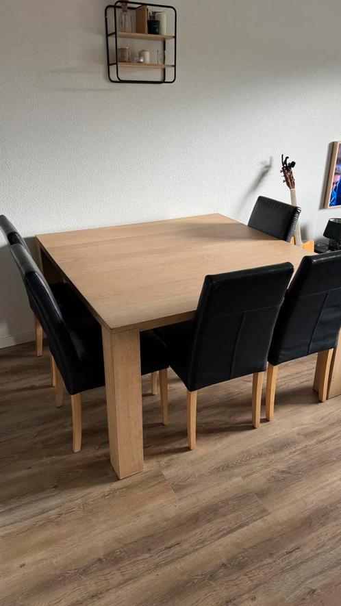 Tafel met vijf stoelen, Huis en Inrichting, Tafels | Eettafels, Gebruikt, 100 tot 150 cm, 100 tot 150 cm, Vijf personen of meer