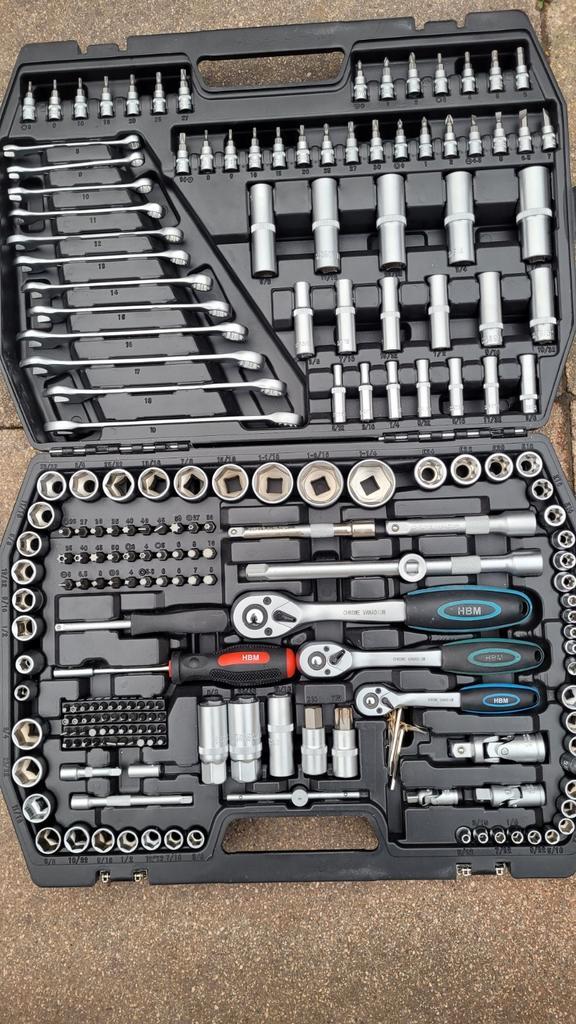 Engels gereedschap HBM Gereedschapskoffer - Compleet, Doe-het-zelf en Verbouw, Gereedschap | Handgereedschap, Zo goed als nieuw