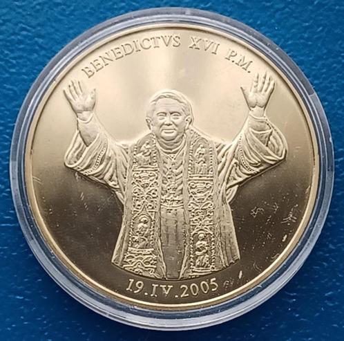 Penning Vaticaan 2005 Benedictus XVI P.M., Postzegels en Munten, Penningen en Medailles, Overige materialen, Buitenland, Verzenden