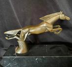 Bronzen art deco paard (automascotte) C.Brau zuiver brons, Ophalen of Verzenden