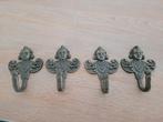 4 messing knaapjes haken; 8 cm lang en 5.5 cm b, Ophalen of Verzenden, Gebruikt