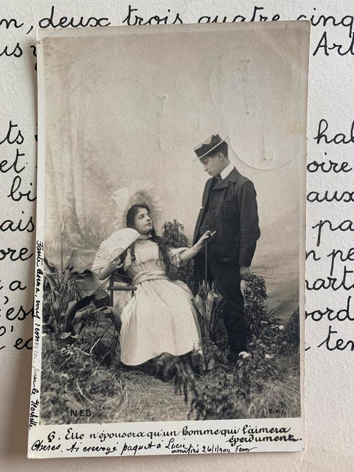 26-1-1904 Cousin & Cousine (CC), Verzamelen, Ansichtkaarten | Themakaarten, Gelopen, Voor 1920, Kinderen, Ophalen of Verzenden