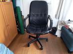 Zwart leren bureau stoel, Ophalen, Gebruikt, Zwart, Bureaustoel