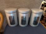 4 brabantia blikken zilver met ruitje, Verzamelen, Blikken, Ophalen of Verzenden, Gebruikt, Overige, Overige merken