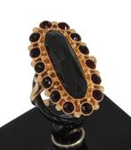 Granaat entourage 14k gouden robuuste dames ring vintage, Sieraden, Tassen en Uiterlijk, Antieke sieraden, Verzenden, Goud, Ring