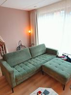 Gebruikte Feelings Hawaii bank met hocker in groen velours, Ophalen, Gebruikt, 75 tot 100 cm, Stof