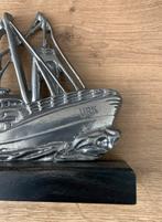 Urk metaal ornament boot schip kotter 16 x 13 cm, Ophalen of Verzenden