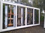 Hardhout schuifpui met 2 schuifdeuren 4 vakken