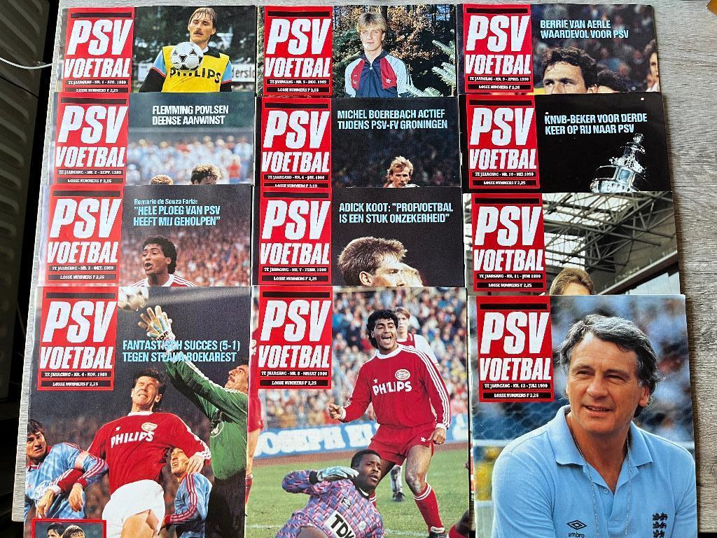Jaargang 7 PSV Voetbal Seizoen 1989 - 1990 12 stuks, Ophalen of Verzenden, Zo goed als nieuw, PSV, Boek of Tijdschrift