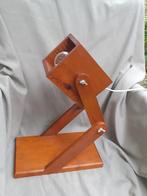 Retro, vintage "Design" houten scharnierlamp, Ophalen of Verzenden