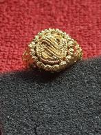 Surinaamse mattenklopper ring verstelbaar, Nieuw, Goud, Overige materialen, Heer
