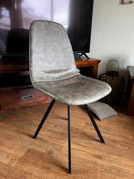 Grijze eetkamerstoel - Kunstleer & Metaal - industrieel, Huis en Inrichting, Stoelen, Ophalen, Kunststof, Zo goed als nieuw, Eén