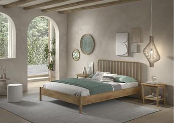 Olive spindle (spijlen) 2-persoonsbed - Massief eiken beschikbaar voor biedingen