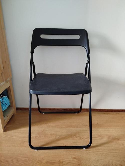 2 Ikea Nisse folding chairs black, Huis en Inrichting, Stoelen, Zo goed als nieuw, Twee, Zwart, Ophalen