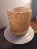 Fidrio Cilinder Caramel Vaas - Mondgeblazen Glas, Overige materialen, Rond, Ophalen of Verzenden, Binnen