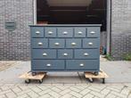 Grijze grenen ladekast 14 lades commode refurbished, Huis en Inrichting, RoDeKo Volendam, R.kooij65@gmail.com, Gebruikt, 100 tot 150 cm
