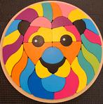 Set van kleurrijke houten kinder puzzels. Leeuw en schildpad, Hobby en Vrije tijd, Verzenden, Minder dan 500 stukjes, Zo goed als nieuw