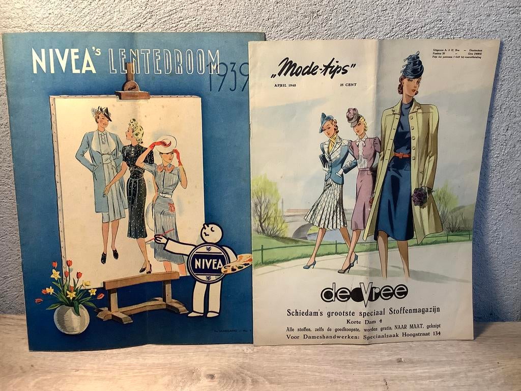 Vintage mode tijdschriften 1939 1940, Ophalen of Verzenden, Gelezen, Damesbladen