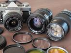 Olympus OM1met 28mm, 35-70mm en 75-150 mm., Ophalen of Verzenden, Gebruikt, Spiegelreflex, Olympus