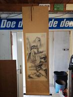 Japanse/Chinese boekrol met landschap en persoon, Antiek en Kunst, Ophalen of Verzenden