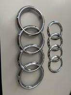 Orginele Audi A6 2023 voor en achter logo's chroom, Ophalen, Voor, Nieuw, Audi