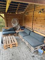 Loungeset pallets+kussens, Ophalen, Gebruikt