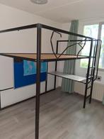 Stoere 2-persoons metalen hoogslaper (excl.matras) industrië, Huis en Inrichting, Slaapkamer | Stapelbedden en Hoogslapers, Ophalen
