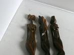 Houten Afrikaanse vrouwenfiguren (ca. 44 cm) - foto's, Verzamelen, Beelden en Beeldjes, Ophalen of Verzenden, Zo goed als nieuw