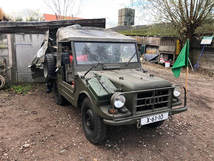 Dkw Munga 6, Auto's, Oldtimers, Particulier, Audi, Benzine, SUV of Terreinwagen, Handgeschakeld, Groen, Zwart, Kunstmatig leder