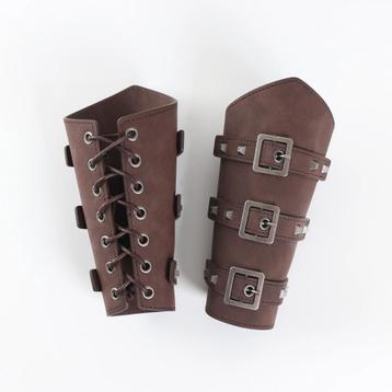 Bruine warrior armwarmers (polsband handschoen viking piraat beschikbaar voor biedingen