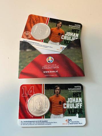 2x coincard JOHAN CRUIJFF VIJFJE 2 varianten; de BU + 1e dag beschikbaar voor biedingen