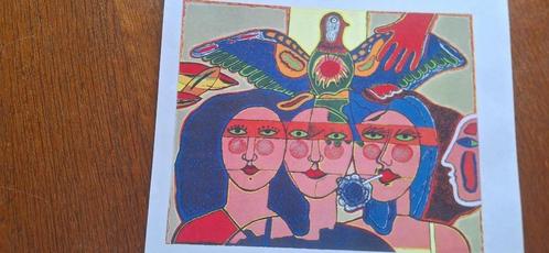 Zeefdruk CORNEILLE "La Rose À La BOUCHE" 1994, Antiek en Kunst, Kunst | Litho's en Zeefdrukken, Ophalen