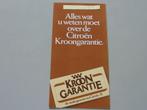 CITR 153 Citroën Kroongarantie. folder, Ophalen of Verzenden, Zo goed als nieuw, Citroën