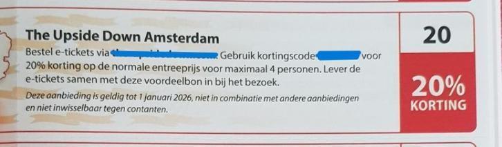 The Upside Down Amsterdam kortingscode, Tickets en Kaartjes, Musea, Drie personen of meer, Ticket of Toegangskaart