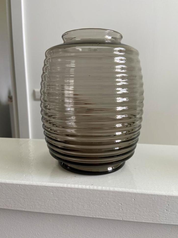 Leerdam glas Fumi ton tonnetje Copier ribbelvaas schade, Antiek en Kunst, Curiosa en Brocante, Ophalen of Verzenden