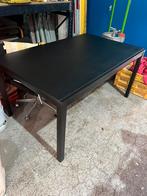 Zwarte eettafel (uitschuif), Huis en Inrichting, Tafels | Eettafels, Zo goed als nieuw, 150 tot 200 cm, Rechthoekig, 50 tot 100 cm