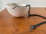 Plant Hanger 'Keramiek Schaal met Kettingen' Jaren 70, Verzamelen, Retro, Ophalen of Verzenden, Huis en Inrichting