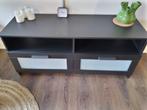 dressoir zwart hout 120 L x 41 D x 54 H halkast wandmeubel, Ophalen, 150 tot 200 cm, Zo goed als nieuw, Met lade(s)
