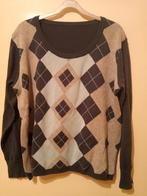 Donkerblauw met lichtblauw geruite trui maat 44-46, 50% kat, Ophalen of Verzenden, Gedragen, Maat 42/44 (L), Blauw