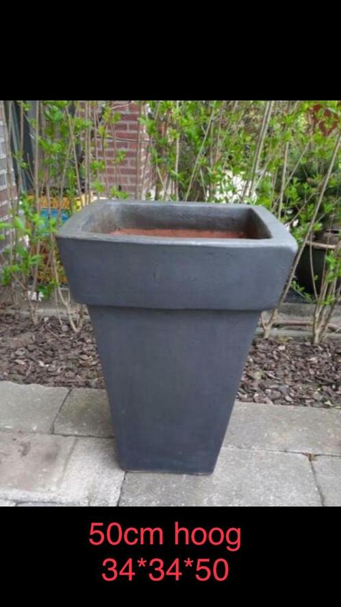 Grote bloempotten antraciet terracotta geglazuurde cascade, Tuin en Terras, Bloempotten, Gebruikt, Terracotta, Binnen, Balkon