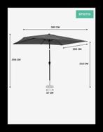 200x300 Kantelbare parasol donkergrijs incl hoes., Tuin en Terras, Parasols, Nieuw, Stokparasol, Ophalen, 2 tot 3 meter