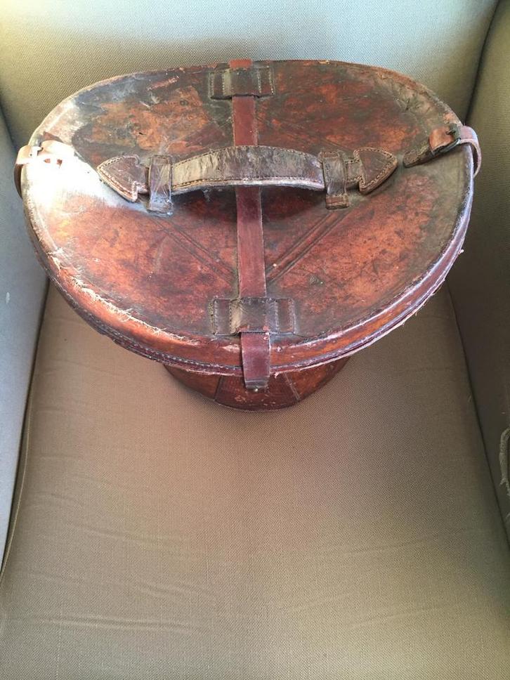 Antieke Lederen Hoedendoos, Antiek en Kunst, Antiek | Overige Antiek, Ophalen of Verzenden