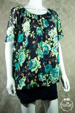 Blouse met boord bloesem blauw nieuw, Maat 42/44 (L), Nieuw, Ophalen of Verzenden, Sas mode