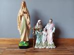 Set religieuze beelden en kruisje, Antiek en Kunst, Antiek | Religie, Ophalen of Verzenden