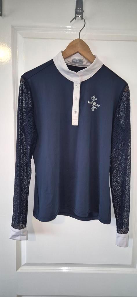 Donkerblauw Wedstrijdshirt Fair Play - Maat L, Dieren en Toebehoren, Paardrijkleding, Zo goed als nieuw, Overige typen, Ophalen of Verzenden