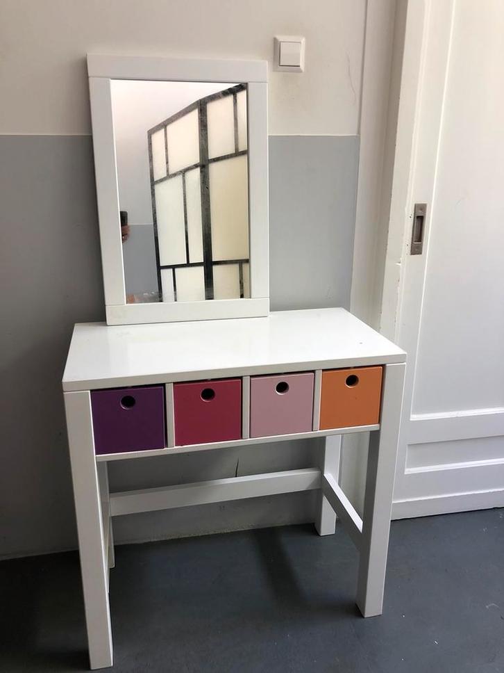 Bopita kaptafel mix & match wit incl 4 bakjes en spiegel, Kinderen en Baby's, Kinderkamer | Commodes en Kasten, Minder dan 90 cm