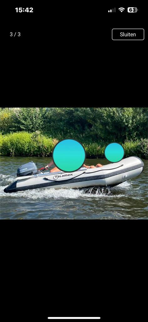 Talamex rubberboot 3 meter, Watersport en Boten, Speedboten, Gebruikt, 3 tot 6 meter, Benzine, Minder dan 70 pk, Polyester, Buitenboordmotor