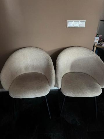 2 eetkamerstoelen - crème wit beschikbaar voor biedingen
