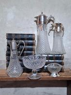 Oude Antiek Vintage Engelse Claret Jug Kristallen Karaf Wijn, Ophalen of Verzenden
